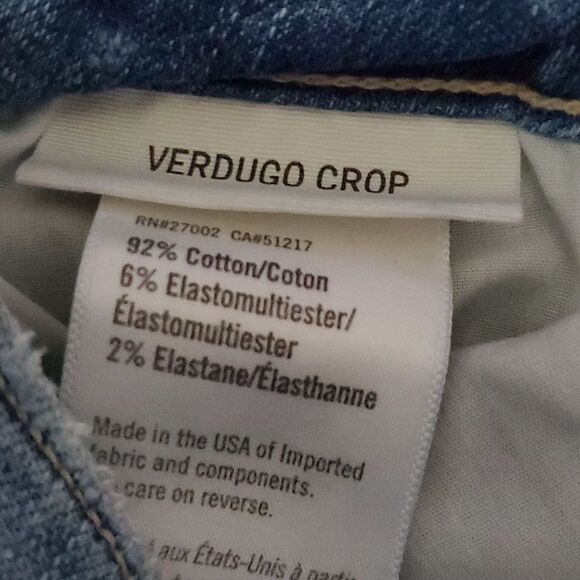 Paige Verdugo Medium Wash Mid Rise Crop Casual Trendy Skinny Jeans W 26 - Picture 11 of 11